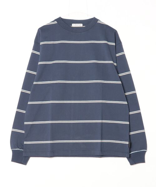 F-LAGSTUF-F(フラグスタフ)の「24SS-FS-33 STRIPE LS Tee(Tシャツ/カットソー・メンズ・ブルー/Beige/Black・MEDIUM/X-LARGE/LARGE)」の1枚目の写真