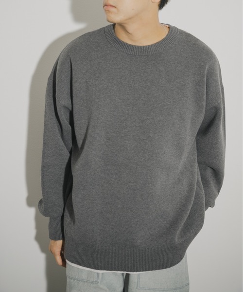 THE GOODLAND MARKET（ザグッドランドマーケット）の「ザ グッドランド マーケット　GOOD COTTON KNIT（ニット/セーター・メンズ・ブラウン/グレー/ブラック/オートミール・1/2）」の3枚目の写真