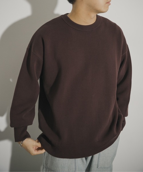 THE GOODLAND MARKET（ザグッドランドマーケット）の「ザ グッドランド マーケット　GOOD COTTON KNIT（ニット/セーター・メンズ・ブラウン/グレー/ブラック/オートミール・1/2）」の8枚目の写真