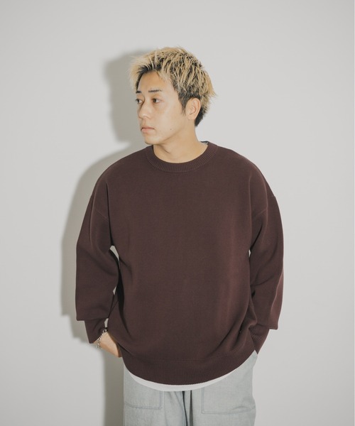 THE GOODLAND MARKET（ザグッドランドマーケット）の「ザ グッドランド マーケット　GOOD COTTON KNIT（ニット/セーター・メンズ・ブラウン/グレー/ブラック/オートミール・1/2）」の10枚目の写真