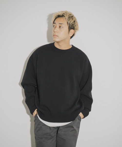 THE GOODLAND MARKET（ザグッドランドマーケット）の「ザ グッドランド マーケット　GOOD COTTON KNIT（ニット/セーター・メンズ・ブラウン/グレー/ブラック/オートミール・1/2）」の16枚目の写真