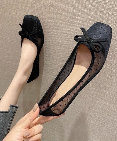 Miniministore(ミニミニストア)の「ドットバレエパンプスリボンシアーシューズ(パンプス・レディース・ブラック系1/アイボリー系2/ブラック系2/アイボリー系1・23.0cm/22.5cm/24.5cm/24.0cm/23.5cm)」の17枚目の写真