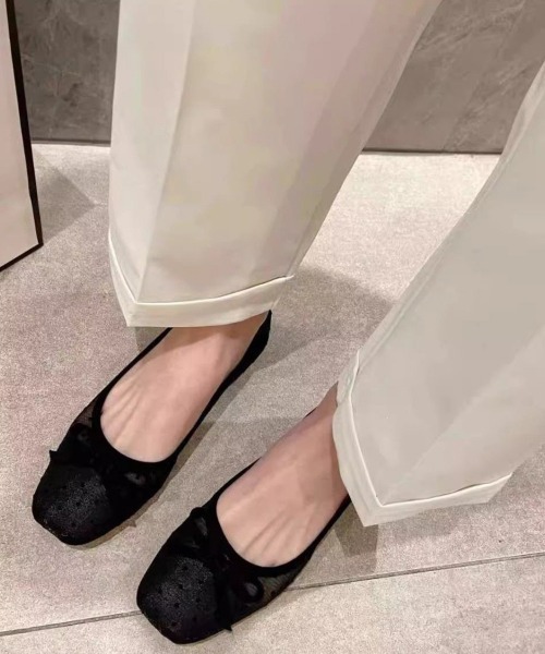 Miniministore(ミニミニストア)の「ドットバレエパンプスリボンシアーシューズ(パンプス・レディース・ブラック系1/アイボリー系2/ブラック系2/アイボリー系1・23.0cm/22.5cm/24.5cm/24.0cm/23.5cm)」の19枚目の写真