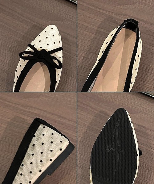 Miniministore(ミニミニストア)の「ドットバレエパンプスリボンシアーシューズ(パンプス・レディース・ブラック系1/アイボリー系2/ブラック系2/アイボリー系1・23.0cm/22.5cm/24.5cm/24.0cm/23.5cm)」の14枚目の写真