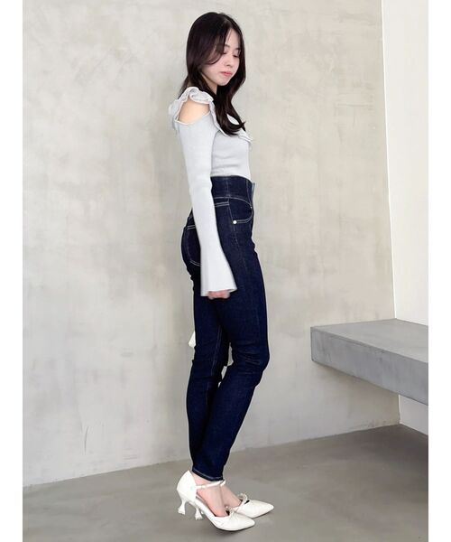 dazzlin(ダズリン)の「ハイウエストストレッチスキニーデニムパンツ(デニムパンツ・レディース・インディゴブルー/ブルー・SMALL/MEDIUM)」の13枚目の写真