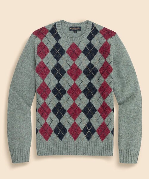 BROOKS BROTHERS(ブルックスブラザーズ)の「ウール アーカイブアーガイル クルーネックセーター(ニット/セーター・メンズ・グリーン・LARGE/MEDIUM/SMALL)」の1枚目の写真