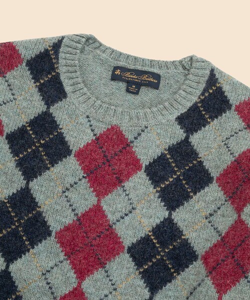 BROOKS BROTHERS(ブルックスブラザーズ)の「ウール アーカイブアーガイル クルーネックセーター(ニット/セーター・メンズ・グリーン・LARGE/MEDIUM/SMALL)」の3枚目の写真