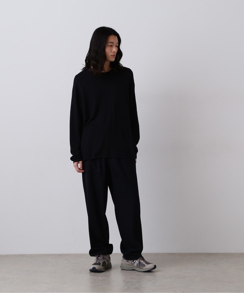 YLEVE(イレーヴ)の「YLEVE / SUPERFINE 120’S WOOL KNIT PULL OVER(ニット/セーター・メンズ・グレー/ネイビー・5)」の4枚目の写真