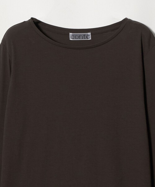 conte(コンテ)の「<conte>コットン シアー ロングスリーブTシャツ(Tシャツ/カットソー・レディース・ホワイト/ダークブラウン・FREE)」の6枚目の写真