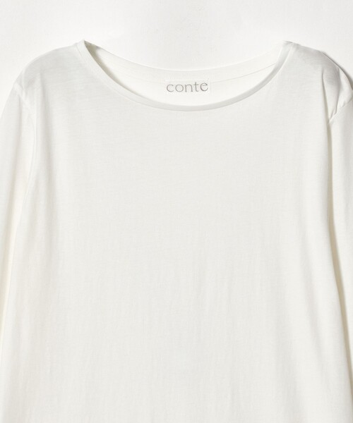 conte(コンテ)の「<conte>コットン シアー ロングスリーブTシャツ(Tシャツ/カットソー・レディース・ホワイト/ダークブラウン・FREE)」の9枚目の写真