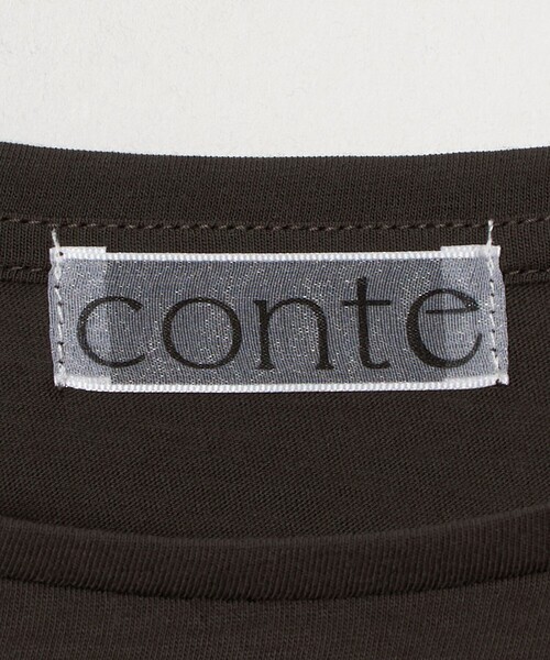 conte(コンテ)の「<conte>コットン シアー ロングスリーブTシャツ(Tシャツ/カットソー・レディース・ホワイト/ダークブラウン・FREE)」の3枚目の写真