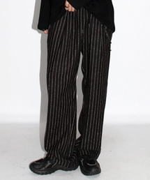 DEMARC（ドゥマーク）の「M Vintage ストライプ ストレートフィット セミワイドパンツ - ブラック（スラックス）」