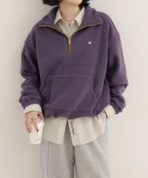 フリースハーフZIPプルオーバー