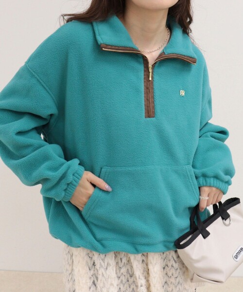 fredy emue(フレディエミュ)の「フリースハーフZIPプルオーバー(その他トップス・レディース・グリーン/パープル/アイボリー・38)」の2枚目の写真