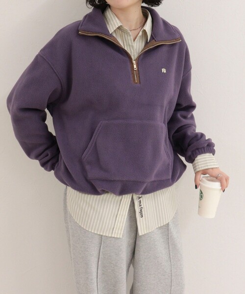 fredy emue(フレディエミュ)の「フリースハーフZIPプルオーバー(その他トップス・レディース・グリーン/パープル/アイボリー・38)」の6枚目の写真