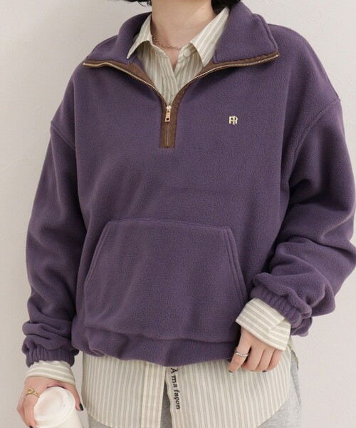 fredy emue(フレディエミュ)の「フリースハーフZIPプルオーバー(その他トップス・レディース・グリーン/パープル/アイボリー・38)」の5枚目の写真