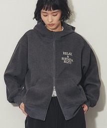 ANOTHER S（アナザーエス）の「ロゴ刺繍オーバーサイズフリースダブルジップパーカー（パーカー）」