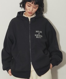ANOTHER S（アナザーエス）の「ロゴ刺繍オーバーサイズフリースダブルジップパーカー（パーカー）」
