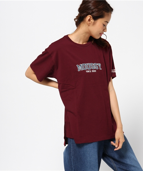 MOUSSY(マウジー)の「OLD SCHOOL MOUSSY TSJ(Tシャツ/カットソー・レディース・ホワイト/ボルドー/ブラック/ネイビー・FREE)」の13枚目の写真