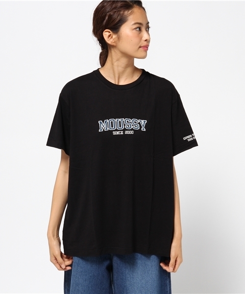 MOUSSY(マウジー)の「OLD SCHOOL MOUSSY TSJ(Tシャツ/カットソー・レディース・ホワイト/ボルドー/ブラック/ネイビー・FREE)」の5枚目の写真