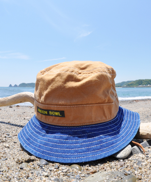 GREEN BOWL(グリーンボウル)の「GREEN BOWL Backet Hat/グリーンボウルバケットハット(ハット・メンズ・ブラウン/ストライプ/ベージュ/ライトブラウン/インディゴブルー/ダークブラウン・FREE)」の4枚目の写真