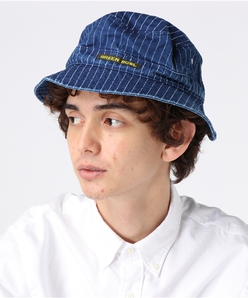 GREEN BOWL(グリーンボウル)の「GREEN BOWL Backet Hat/グリーンボウルバケットハット(ハット・メンズ・ブラウン/ストライプ/ベージュ/ライトブラウン/インディゴブルー/ダークブラウン・FREE)」の17枚目の写真