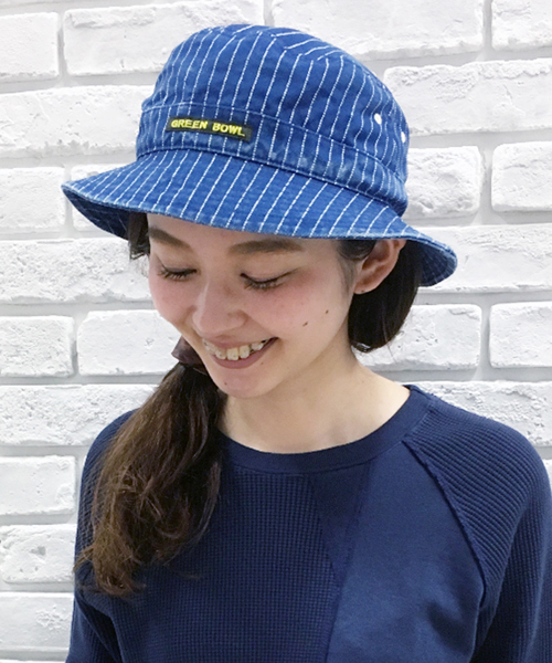 GREEN BOWL(グリーンボウル)の「GREEN BOWL Backet Hat/グリーンボウルバケットハット(ハット・メンズ・ブラウン/ストライプ/ベージュ/ライトブラウン/インディゴブルー/ダークブラウン・FREE)」の22枚目の写真