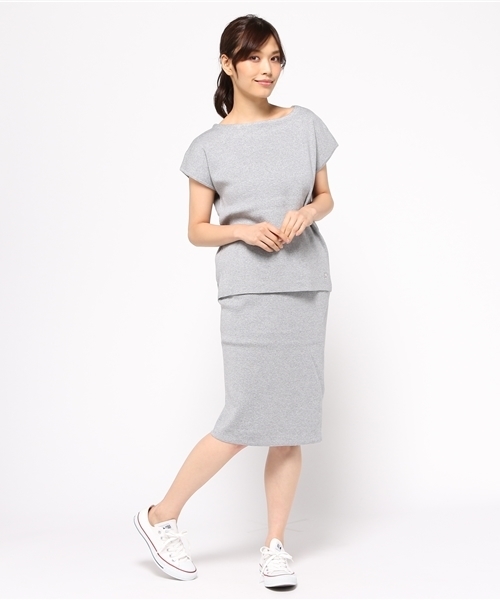 RODEO CROWNS WIDE BOWL（ロデオクラウンズワイドボウル）の「ノースリ ニット セットアップ（ワンピース・レディース・ブラック/ダークネイビー/ベージュ系その他/トップグレー・SMALL/MEDIUM）」の6枚目の写真