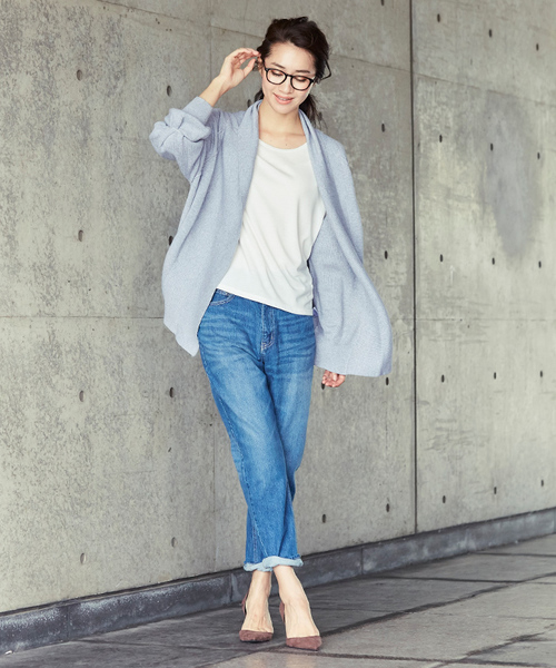 UR'S(ユアーズ)の「ルーズストレートデニムパンツ(デニムパンツ・レディース・ブルー/インディゴブルー・M/S/L)」の15枚目の写真