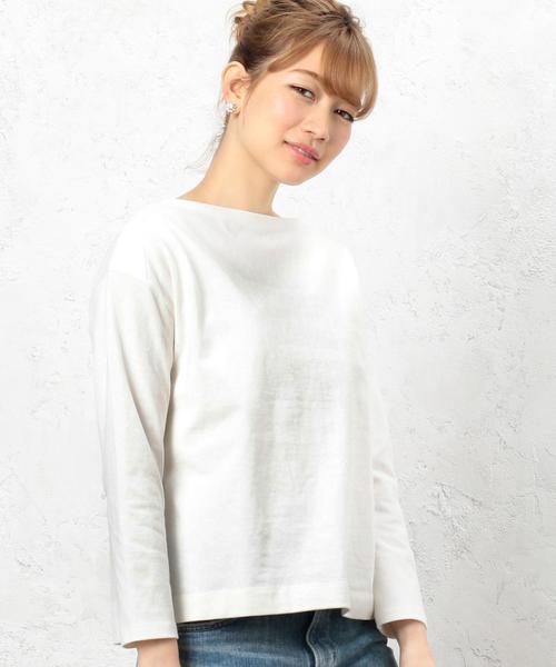 green label relaxing（グリーンレーベルリラクシング）の「CF へヴィウェイト バスク Tシャツ◆（Tシャツ/カットソー・レディース・オフホワイト/ブラック/レッド/イエロー/ネイビー・FREE）」の2枚目の写真