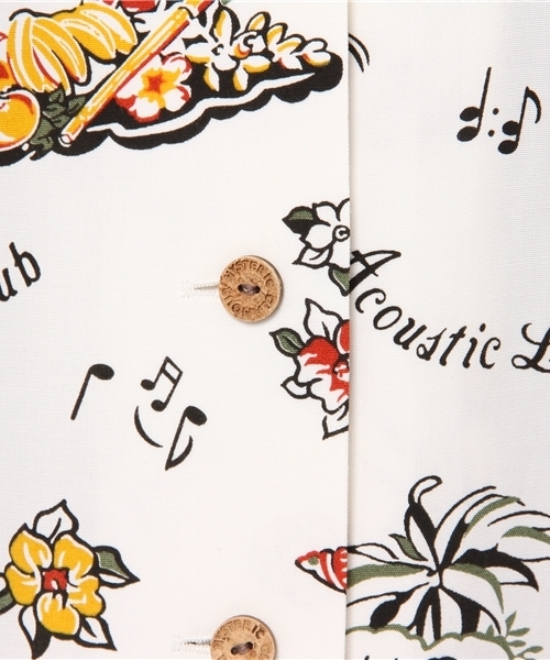 HYSTERIC GLAMOUR（ヒステリックグラマー）の「ISLAND FEVER総柄 半袖プルオーバーワンピース（ワンピース・レディース・ホワイト系その他/ブルー系その他/ブラック系その他・SMALL/MEDIUM）」の6枚目の写真