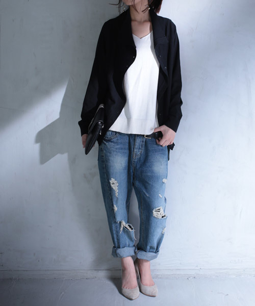 antiqua(アンティカ)の「2WAYカーディガン(カーディガン/ボレロ・レディース・ブラック/ベージュ/パープル/レッド・FREE)」の10枚目の写真