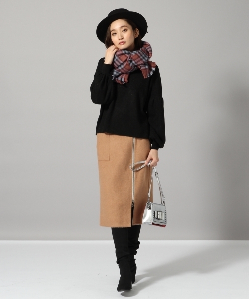 JEANASIS（ジーナシス）の「12Gプチラメボートプルオーバー/772962（ニット/セーター・レディース・ブラック/グレー/キャメル・FREE）」の14枚目の写真