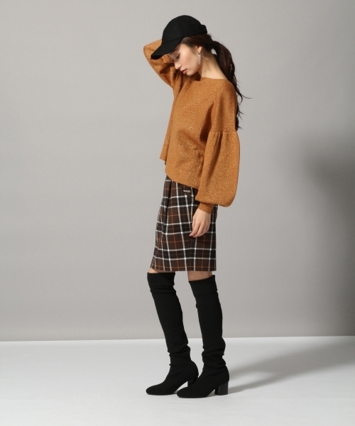 JEANASIS（ジーナシス）の「12Gプチラメボートプルオーバー/772962（ニット/セーター・レディース・ブラック/グレー/キャメル・FREE）」の13枚目の写真