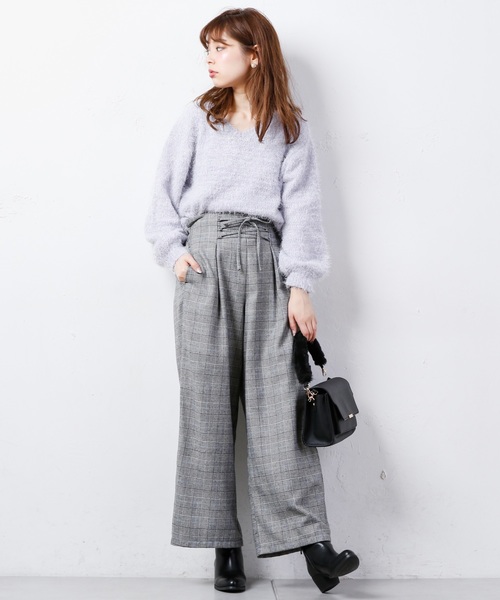 natural couture（ナチュラルクチュール）の「モールシャギー前後2WAYニット（ニット/セーター・レディース・アイボリー/ネイビー/ラベンダー/ピンク・FREE）」の9枚目の写真