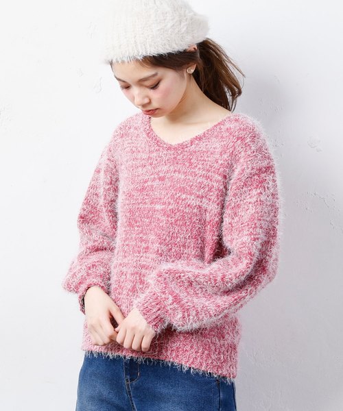 natural couture（ナチュラルクチュール）の「モールシャギー前後2WAYニット（ニット/セーター・レディース・アイボリー/ネイビー/ラベンダー/ピンク・FREE）」の19枚目の写真