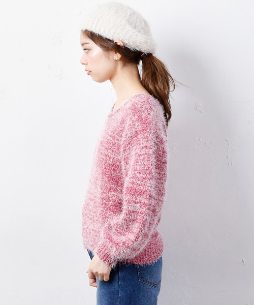 natural couture（ナチュラルクチュール）の「モールシャギー前後2WAYニット（ニット/セーター・レディース・アイボリー/ネイビー/ラベンダー/ピンク・FREE）」の15枚目の写真