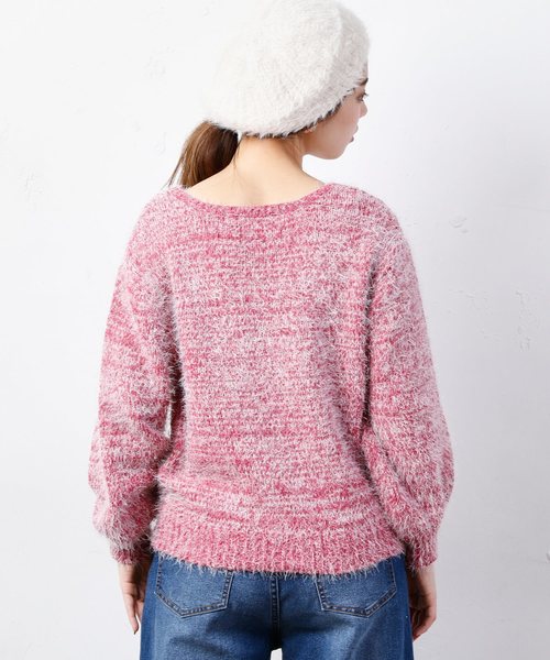 natural couture（ナチュラルクチュール）の「モールシャギー前後2WAYニット（ニット/セーター・レディース・アイボリー/ネイビー/ラベンダー/ピンク・FREE）」の12枚目の写真