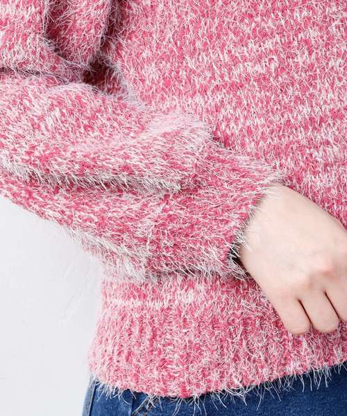 natural couture（ナチュラルクチュール）の「モールシャギー前後2WAYニット（ニット/セーター・レディース・アイボリー/ネイビー/ラベンダー/ピンク・FREE）」の8枚目の写真