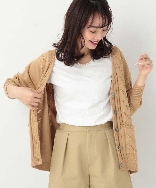 A part by(アパートバイ)の「7GCoAcPoガラロングカーディガン 785229(カーディガン/ボレロ・レディース・ブラック/ベージュ/オフホワイト・FREE)」の1枚目の写真