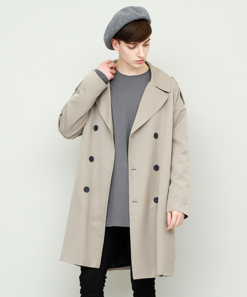 EMMA CLOTHES（エマクローズ）の「TRストレッチビッグシルエットダブルトレンチコート（トレンチコート・メンズ・ブラック/ブラック系その他/ネイビー/ベージュ・FREE）」の3枚目の写真