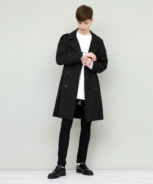 EMMA CLOTHES（エマクローズ）の「TRストレッチビッグシルエットダブルトレンチコート（トレンチコート・メンズ・ブラック/ブラック系その他/ネイビー/ベージュ・FREE）」の5枚目の写真