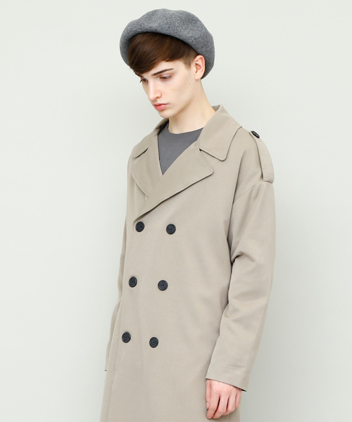 EMMA CLOTHES（エマクローズ）の「TRストレッチビッグシルエットダブルトレンチコート（トレンチコート・メンズ・ブラック/ブラック系その他/ネイビー/ベージュ・FREE）」の13枚目の写真
