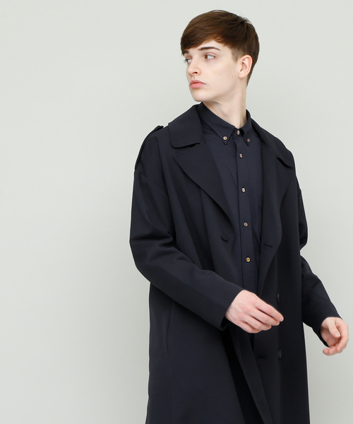 EMMA CLOTHES（エマクローズ）の「TRストレッチビッグシルエットダブルトレンチコート（トレンチコート・メンズ・ブラック/ブラック系その他/ネイビー/ベージュ・FREE）」の16枚目の写真