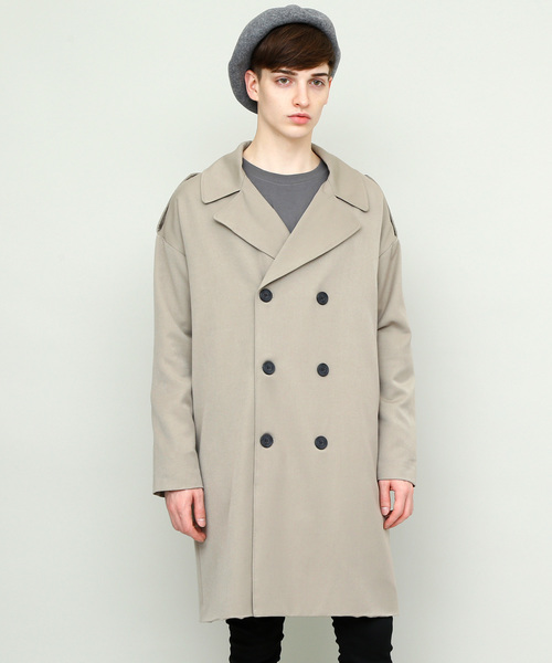 EMMA CLOTHES（エマクローズ）の「TRストレッチビッグシルエットダブルトレンチコート（トレンチコート・メンズ・ブラック/ブラック系その他/ネイビー/ベージュ・FREE）」の17枚目の写真