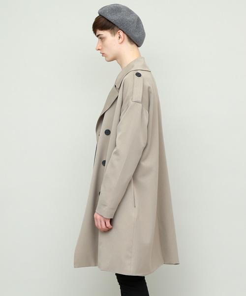 EMMA CLOTHES（エマクローズ）の「TRストレッチビッグシルエットダブルトレンチコート（トレンチコート・メンズ・ブラック/ブラック系その他/ネイビー/ベージュ・FREE）」の18枚目の写真