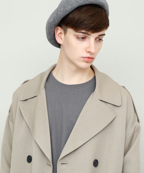 EMMA CLOTHES（エマクローズ）の「TRストレッチビッグシルエットダブルトレンチコート（トレンチコート・メンズ・ブラック/ブラック系その他/ネイビー/ベージュ・FREE）」の20枚目の写真