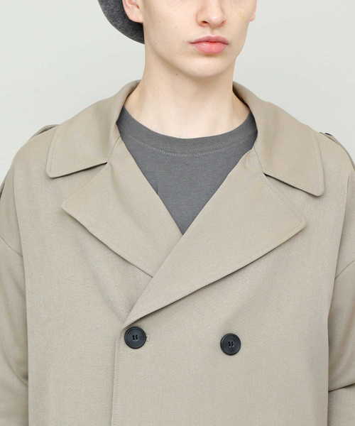 EMMA CLOTHES（エマクローズ）の「TRストレッチビッグシルエットダブルトレンチコート（トレンチコート・メンズ・ブラック/ブラック系その他/ネイビー/ベージュ・FREE）」の21枚目の写真