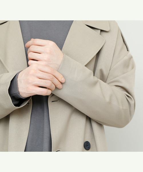 EMMA CLOTHES（エマクローズ）の「TRストレッチビッグシルエットダブルトレンチコート（トレンチコート・メンズ・ブラック/ブラック系その他/ネイビー/ベージュ・FREE）」の22枚目の写真