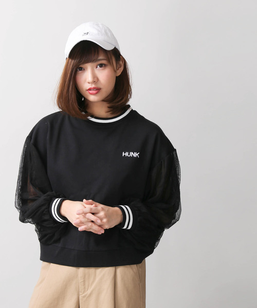 WEGO(ウィゴー)の「WEGO/ラインチュールスリーブスウェット(スウェット・レディース・ブラック/オフホワイト・FREE)」の8枚目の写真